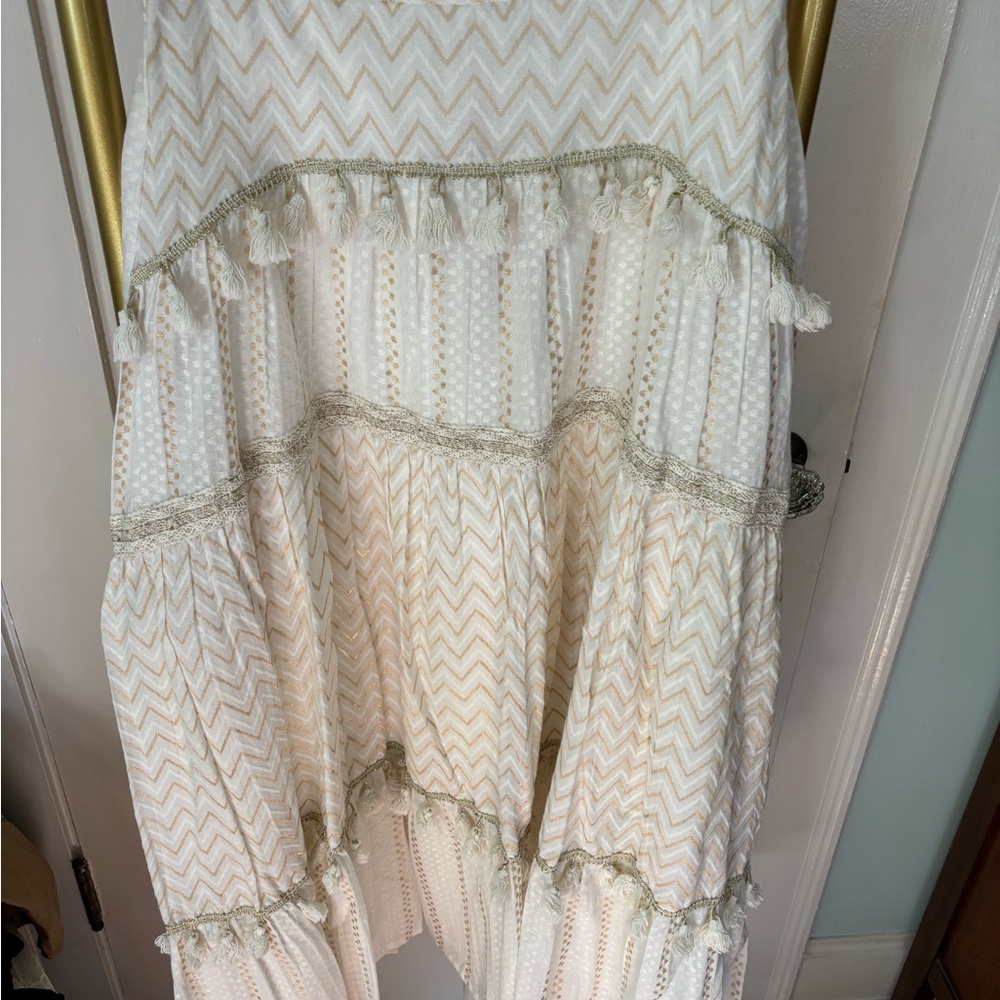 RAGA Cream and Gold Maxi Skirt
